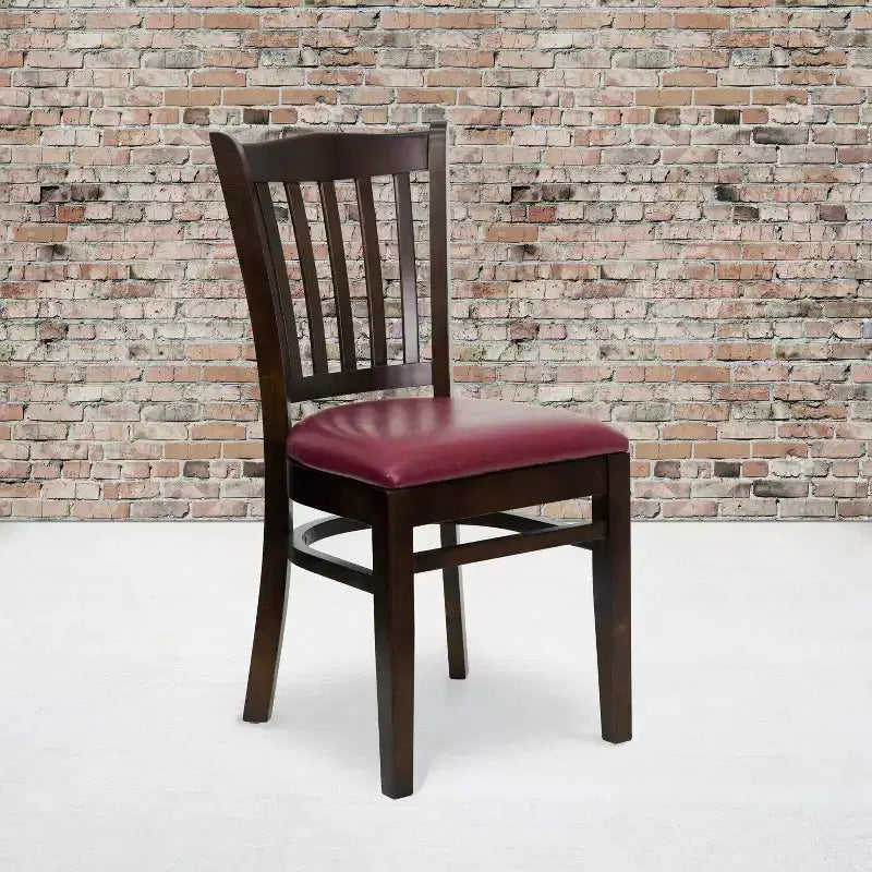 Flash Furniture Sedia da Ristorante in Legno con Schienale a Doghe Verticali