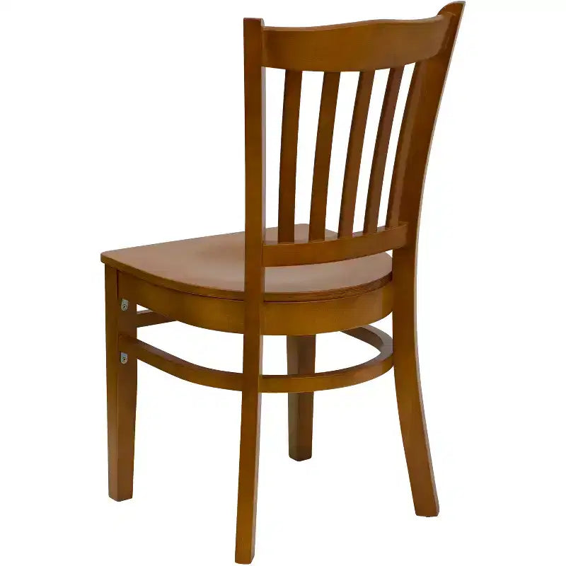 Flash Furniture Sedia da Ristorante in Legno con Schienale a Doghe Verticali