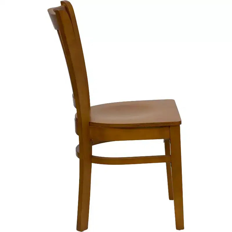 Flash Furniture Sedia da Ristorante in Legno con Schienale a Doghe Verticali