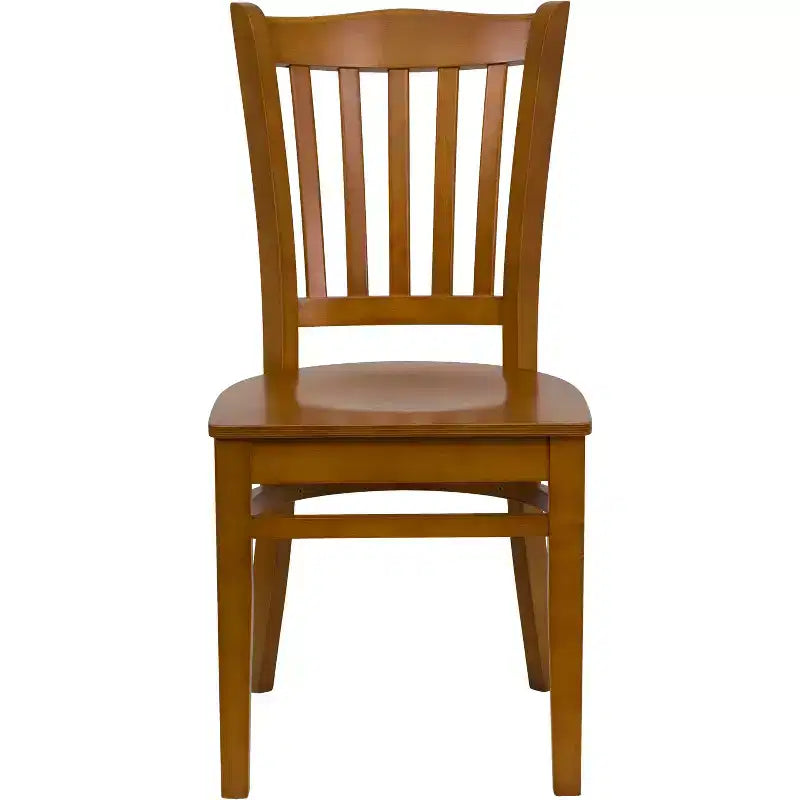 Flash Furniture Sedia da Ristorante in Legno con Schienale a Doghe Verticali