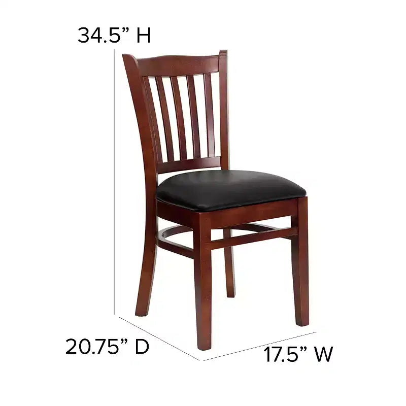Flash Furniture Sedia da Ristorante in Legno con Schienale a Doghe Verticali