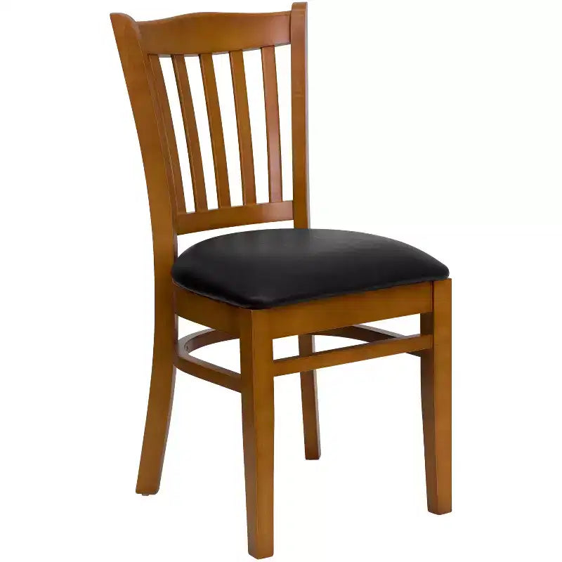 Flash Furniture Sedia da Ristorante in Legno con Schienale a Doghe Verticali