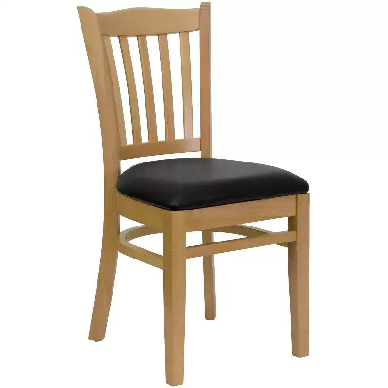 Flash Furniture Sedia da Ristorante in Legno con Schienale a Doghe Verticali