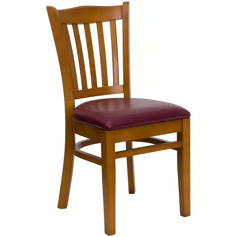 Flash Furniture Sedia da Ristorante in Legno con Schienale a Doghe Verticali