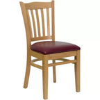 Flash Furniture Sedia da Ristorante in Legno con Schienale a Doghe Verticali