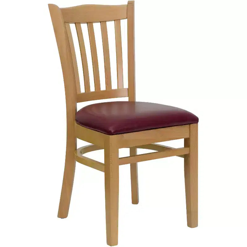 Flash Furniture Sedia da Ristorante in Legno con Schienale a Doghe Verticali