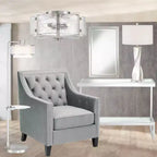 Specchio da Parete Rettangolare Noble Park Helena con Cornice Smussata Argentata Moderna 25" Largo per Bagno Camera da Letto Soggiorno Ufficio Ingresso