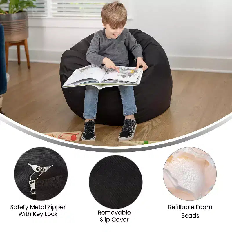 Flash Furniture Poltrona sacco piccola per bambini e ragazzi