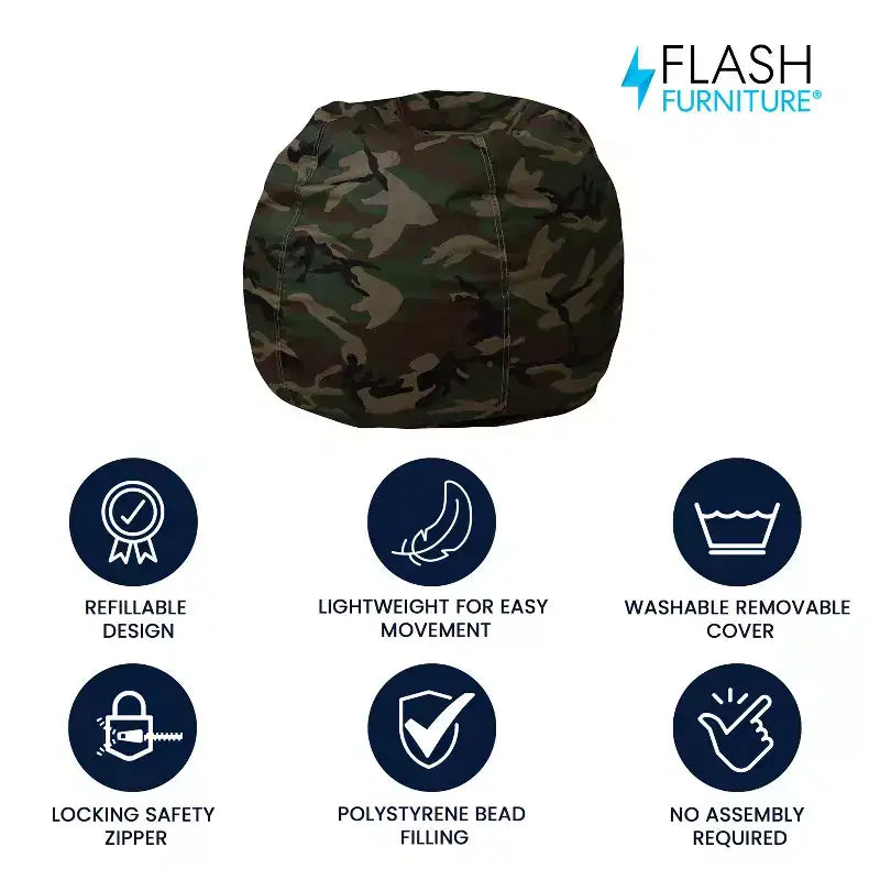 Flash Furniture Poltrona sacco piccola per bambini e ragazzi
