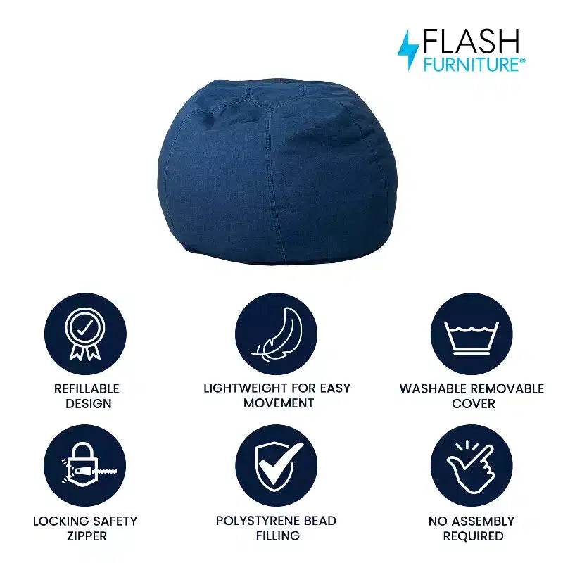 Flash Furniture Poltrona sacco piccola per bambini e ragazzi