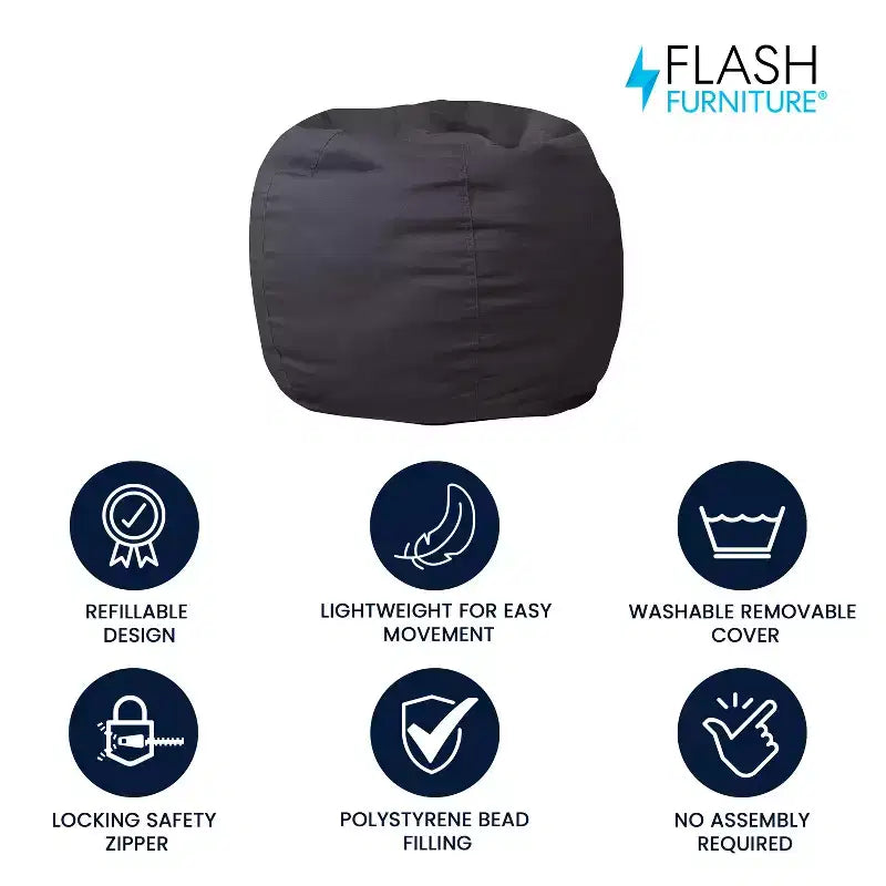 Flash Furniture Poltrona sacco piccola per bambini e ragazzi