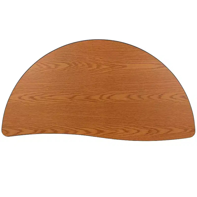 Flash Furniture 47,5 Tavolo Attività a Mezzo Cerchio, Ondulato, Flessibile, Collaborativo, Laminato Termico - Gambe Corte Regolabili in Altezza