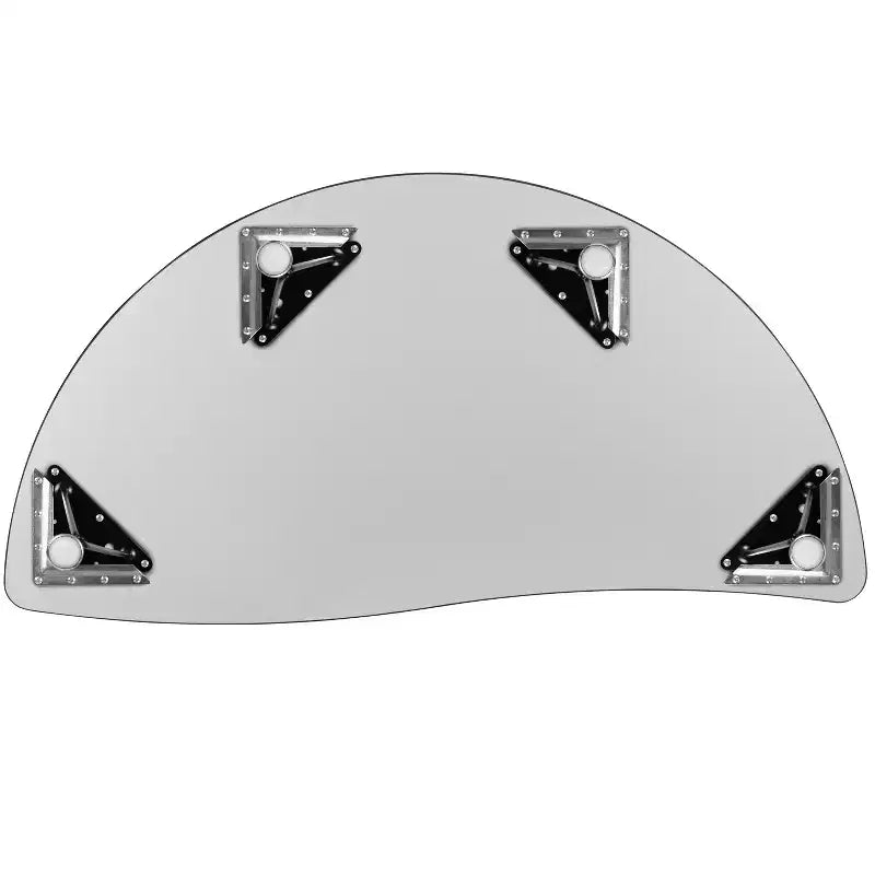 Flash Furniture 47,5 Tavolo Attività a Mezzo Cerchio, Ondulato, Flessibile, Collaborativo, Laminato Termico - Gambe Corte Regolabili in Altezza
