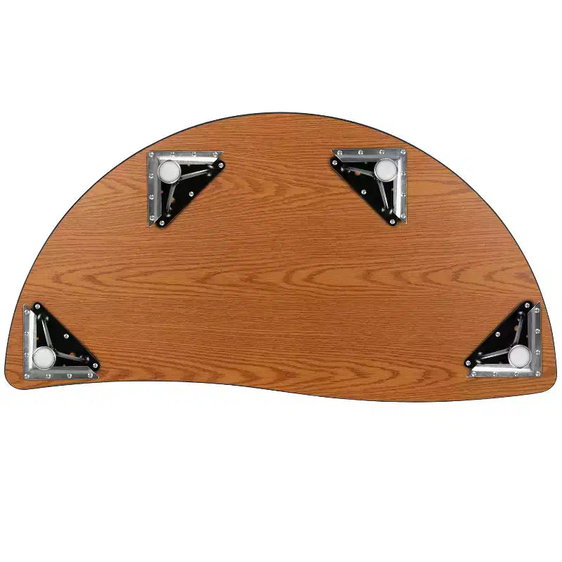 Flash Furniture 47,5 Tavolo Attività a Mezzo Cerchio, Ondulato, Flessibile, Collaborativo, Laminato Termico - Gambe Corte Regolabili in Altezza