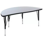 Flash Furniture 47,5 Tavolo Attività a Mezzo Cerchio, Ondulato, Flessibile, Collaborativo, Laminato Termico - Gambe Corte Regolabili in Altezza