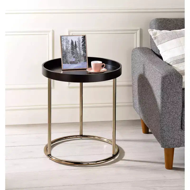 21.75 Tavolino d'Appoggio Edie Mid-Century con Bordo Rialzato - Ore International
