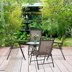 Set di 4 sedie pieghevoli da giardino Costway con braccioli, portatili, per sala da pranzo