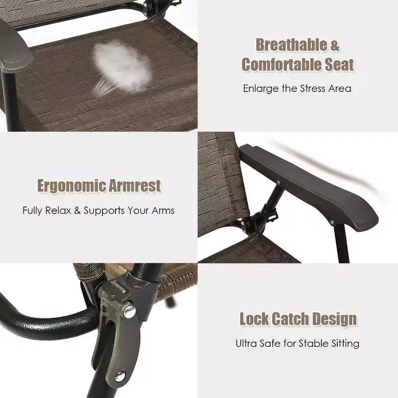 Set di 4 sedie pieghevoli da giardino Costway con braccioli, portatili, per sala da pranzo