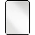 Uttermost Liguria Rounded Edge Rectangular Vanity Wall Mirror Modern Beveled Black Iron Frame 24 Wide for Bathroom Bedroom Living Room Home Entryway