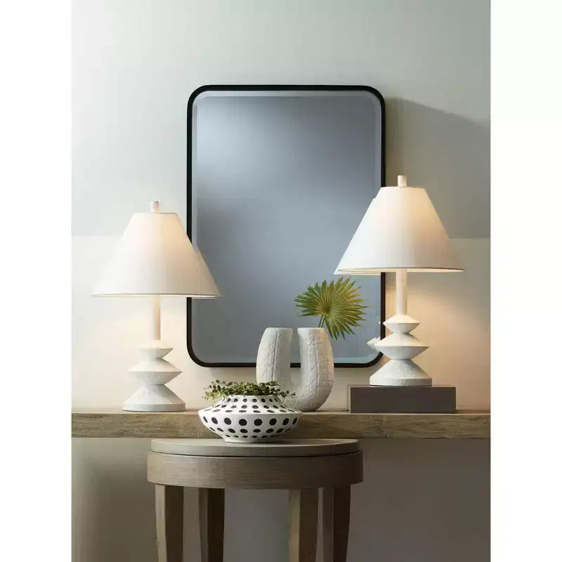 Specchio da parete Uttermost Liguria rettangolare con bordi arrotondati, moderno, con cornice in ferro nero smussato, largo 24 pollici, per bagno, camera da letto, soggiorno, ingresso di casa