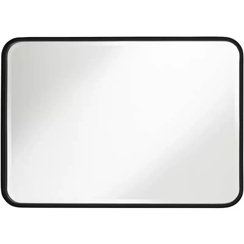 Specchio da parete Uttermost Liguria rettangolare con bordi arrotondati, moderno, con cornice in ferro nero smussato, largo 24 pollici, per bagno, camera da letto, soggiorno, ingresso di casa