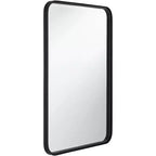 Specchio da parete Uttermost Liguria rettangolare con bordi arrotondati, moderno, con cornice in ferro nero smussato, largo 24 pollici, per bagno, camera da letto, soggiorno, ingresso di casa