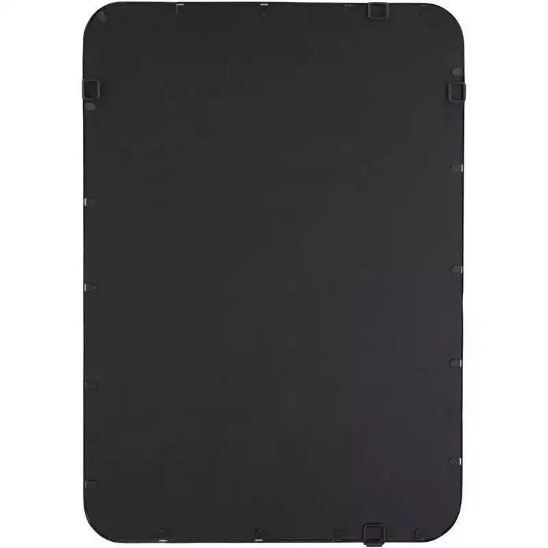 Specchio da parete Uttermost Liguria rettangolare con bordi arrotondati, moderno, con cornice in ferro nero smussato, largo 24 pollici, per bagno, camera da letto, soggiorno, ingresso di casa