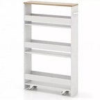 Carrello Portaspezie Stretto da Cucina Costway con Ruote e Manico
