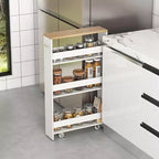 Carrello Portaspezie Stretto da Cucina Costway con Ruote e Manico