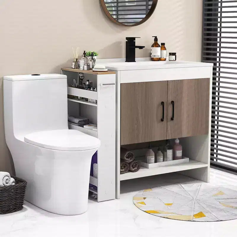 Carrello Portaspezie Stretto da Cucina Costway con Ruote e Manico