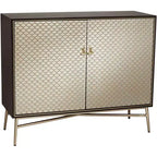 55 Downing Street Auric 35 1/2 Wide Mahogany and Brass Modern Cabinet