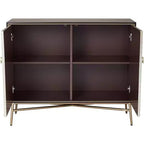 55 Downing Street Mobile moderno Auric in mogano e ottone, larghezza 35 1/2