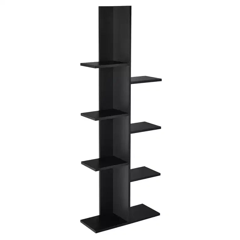 Costway 8-shelf Bookcase Freestanding Tree shelf Display Storage Stand Black\White