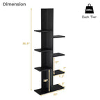 Libreria a 8 Ripiani a Forma di Albero con Scaffali a Terra Costway, Espositore Contenitore Nero\Bianco