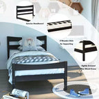 Costway Base Letto a Piattaforma Matrimoniale con Testiera e Supporto a Doghe in Legno