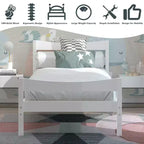 Costway Base Letto a Piattaforma Matrimoniale con Testiera e Supporto a Doghe in Legno