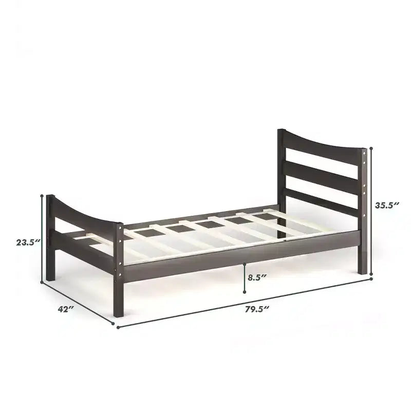 Costway Base Letto a Piattaforma Matrimoniale con Testiera e Supporto a Doghe in Legno