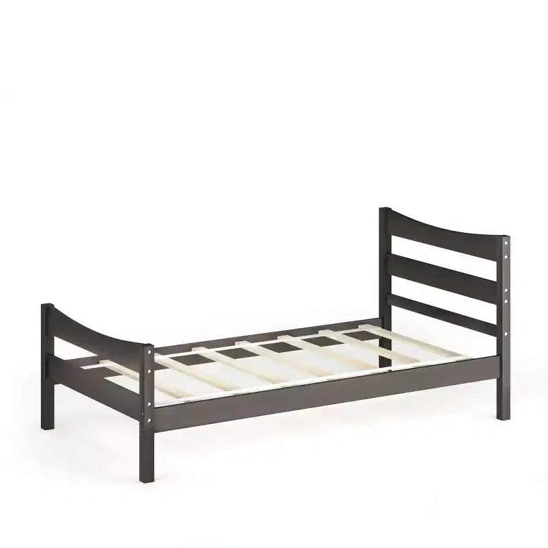 Costway Base Letto a Piattaforma Matrimoniale con Testiera e Supporto a Doghe in Legno