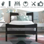 Costway Base Letto a Piattaforma Matrimoniale con Testiera e Supporto a Doghe in Legno