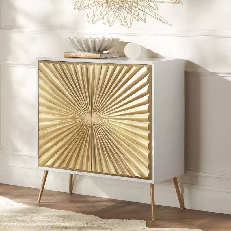 55 Downing Street Starburst 32 Mobile bar a 2 ante largo bianco e oro