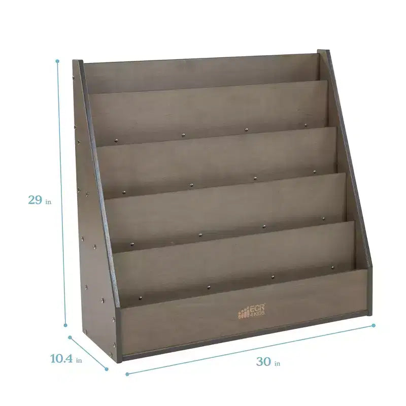 ECR4Kids Espositore per libri monofacciale Streamline con vano portaoggetti, scaffale per libri da classe