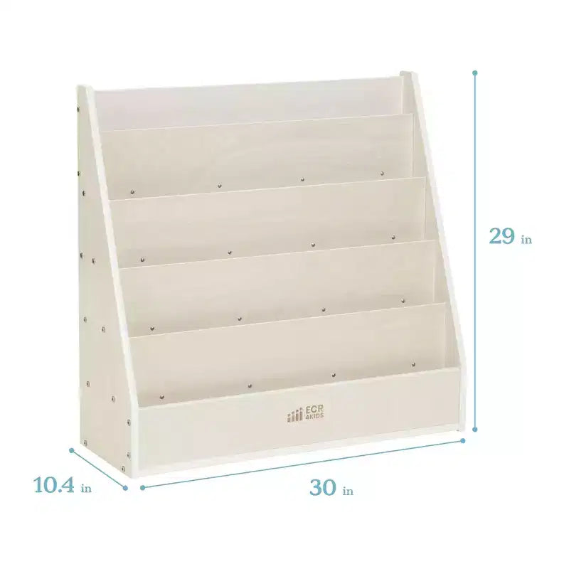 ECR4Kids Espositore per libri monofacciale Streamline con vano portaoggetti, scaffale per libri da classe