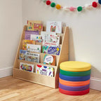 ECR4Kids Espositore per libri monofacciale Streamline con vano portaoggetti, scaffale per libri da classe