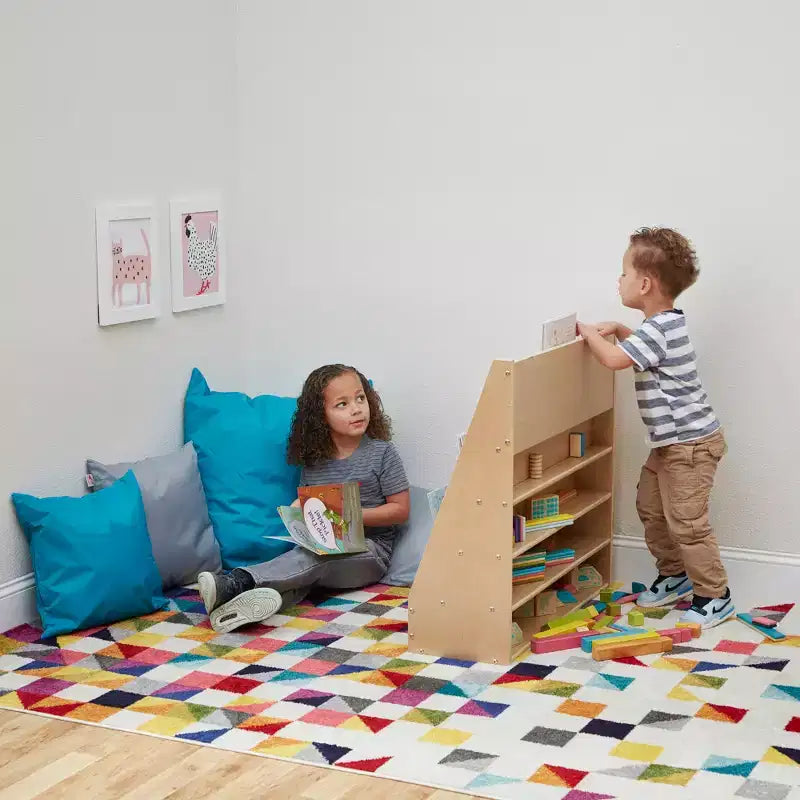 ECR4Kids Espositore per libri monofacciale Streamline con vano portaoggetti, scaffale per libri da classe