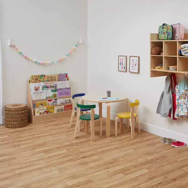ECR4Kids Espositore per libri monofacciale Streamline con vano portaoggetti, scaffale per libri da classe