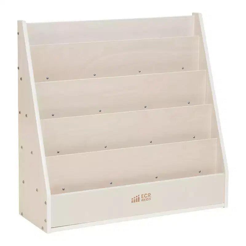 ECR4Kids Espositore per libri monofacciale Streamline con vano portaoggetti, scaffale per libri da classe