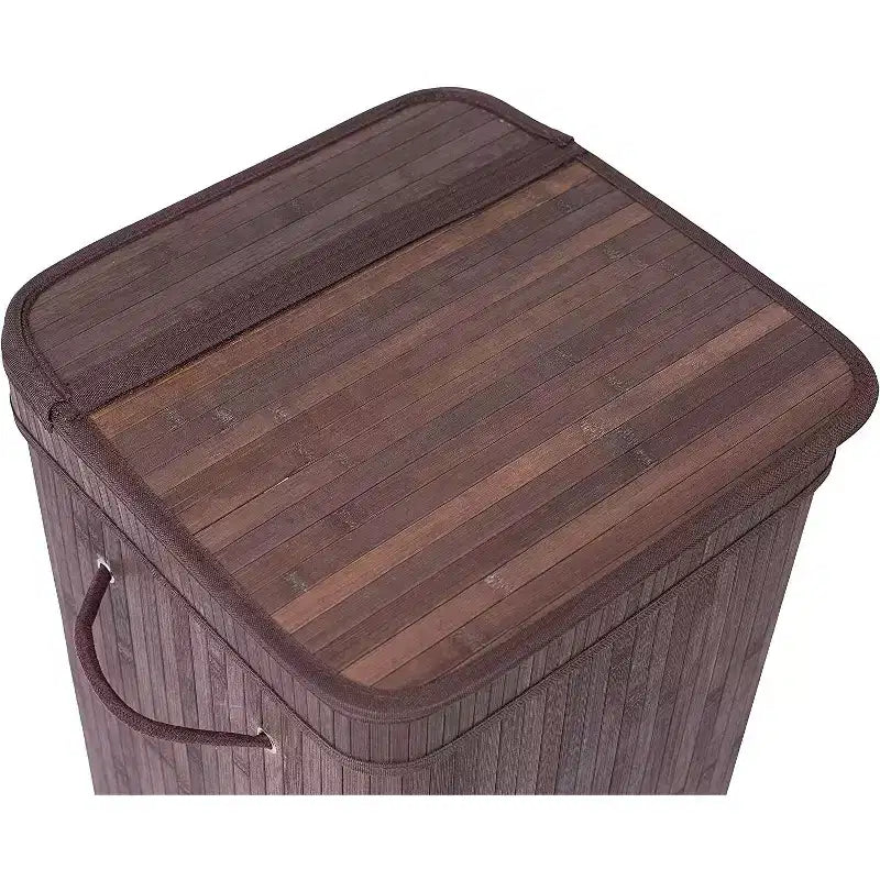 BirdRock Home Bamboo Square Laundry Hamper with Lid and Cloth Liner - Espresso