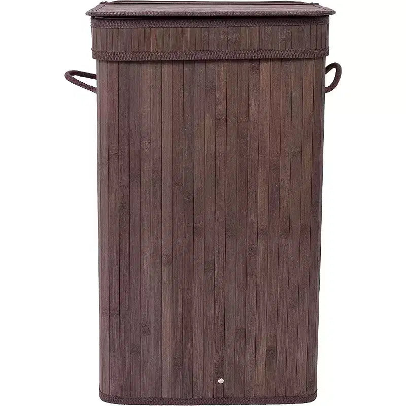BirdRock Home Bamboo Square Laundry Hamper with Lid and Cloth Liner - Espresso