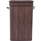 BirdRock Home Bamboo Square Laundry Hamper with Lid and Cloth Liner - Espresso