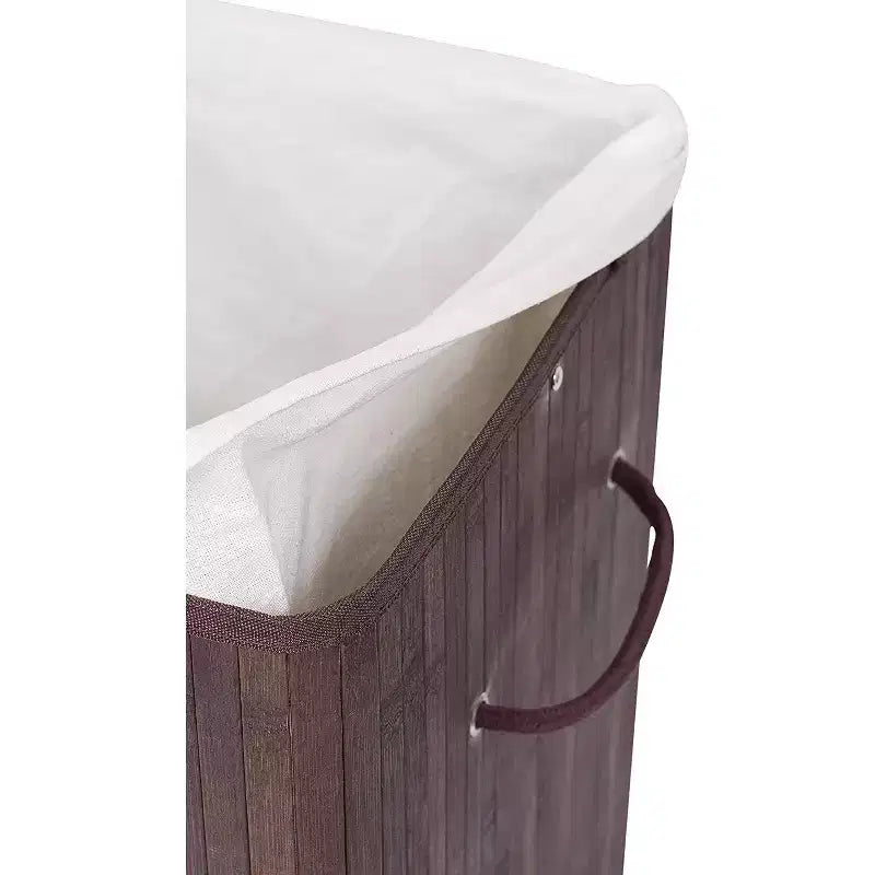 BirdRock Home Bamboo Square Laundry Hamper with Lid and Cloth Liner - Espresso